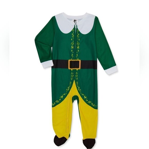 Elf the movie Buddy the Elf Toddler Christmas Fleece One-Piece Sleeper New - Picture 2 of 7